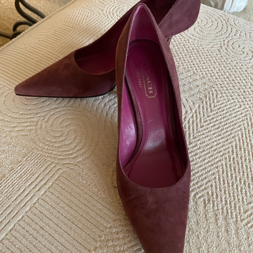 Coach  burgundy Elegant Suede Pumps